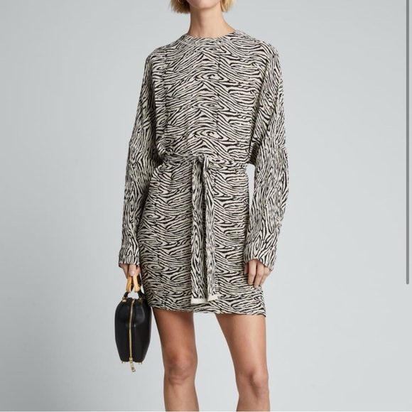 Nanushka Hierro Zebra Print Long Sleeve Minidress, Small - Picture 7 of 14